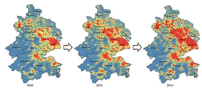 afbeelding van de groei van shanghai vanaf 2006 tot 2014